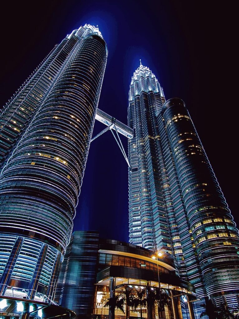 Malaysian skyscrapers during the nighttime 
